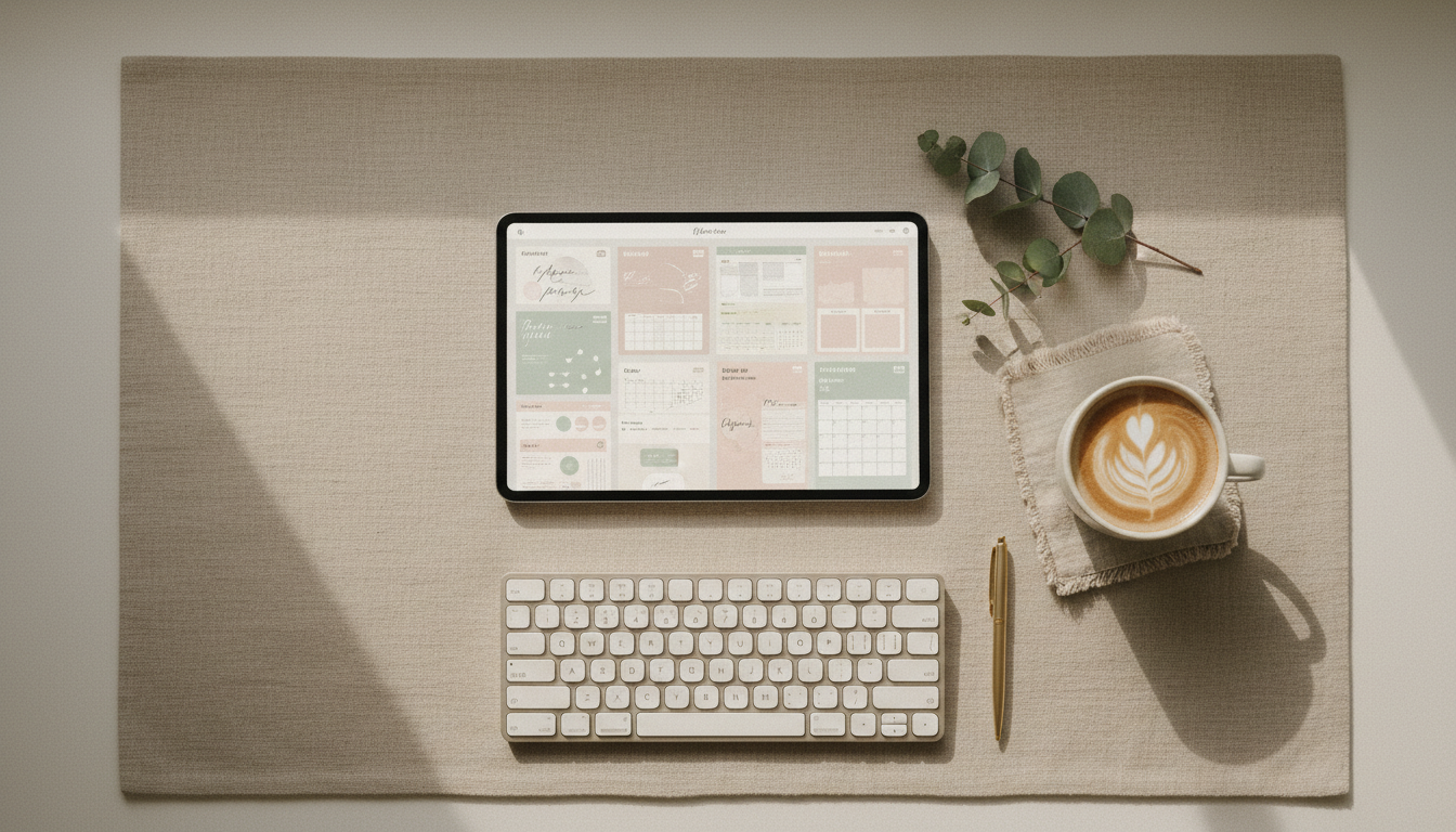 Digital Products Aesthetic: Minimal Creator Workspace