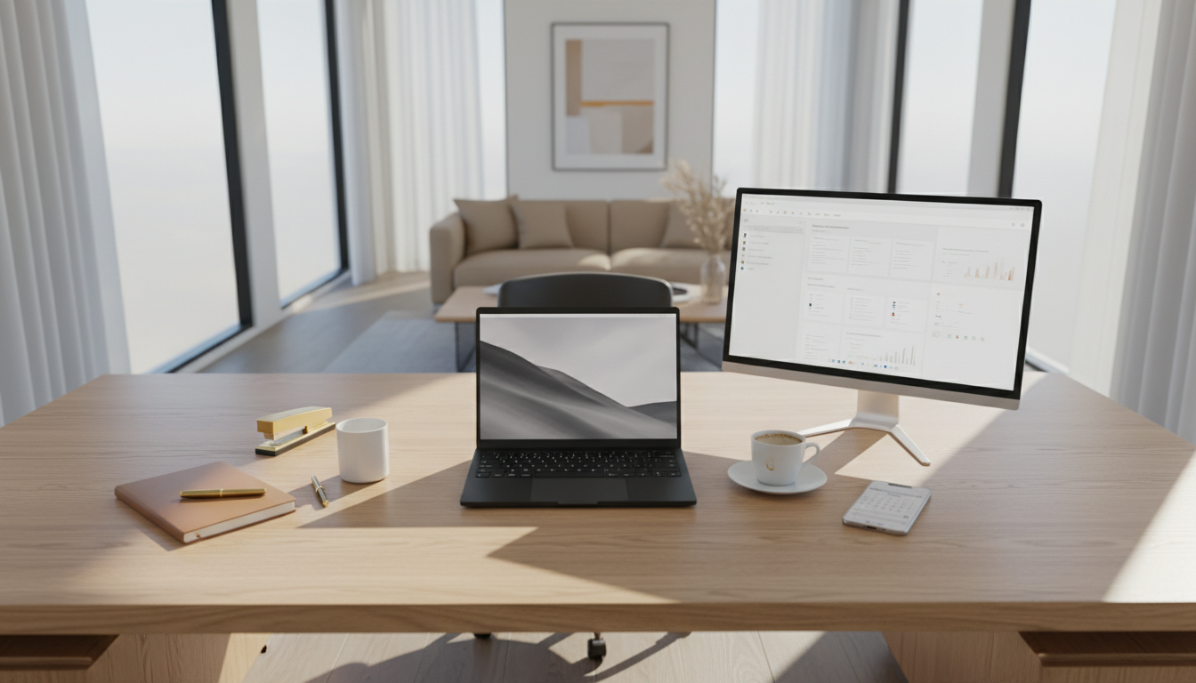 Successful Business Aesthetic: Sleek CEO Desk Setup